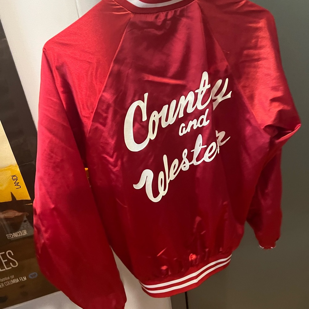 Vinyl Ranch “Country & Western” satin bomber jacket, Adult XS